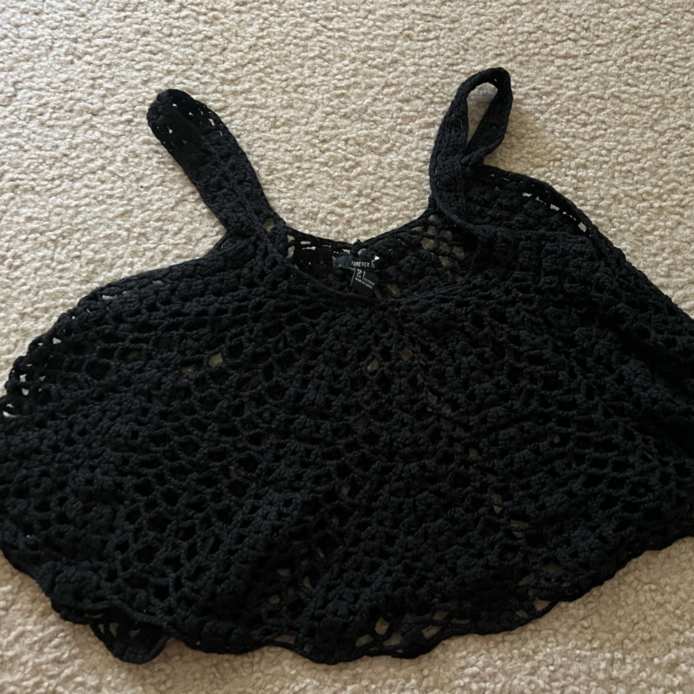 Black beach cover up top